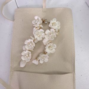 Pearl and flower earrings